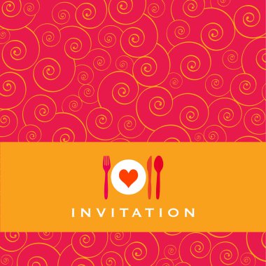 Gıda - Restoran - Çatal bıçaklı siluet ve bukleli arka planlı menü tasarımı