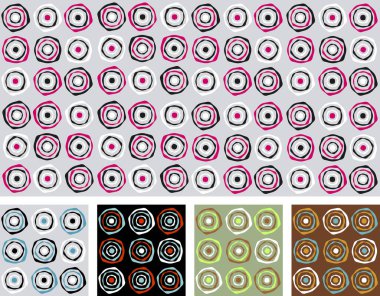 soyut retro dikişsiz desen / duvar kağıdı / vektör / 5 renk değişkenleri