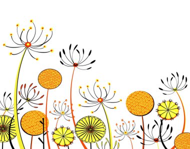 Her çiçekle birlikte genel umbellifer çiçeklerinin düzenlenebilir vektör çizimi ayrı bir nesne