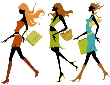 moda kızı imajı - renk illüstrasyonu