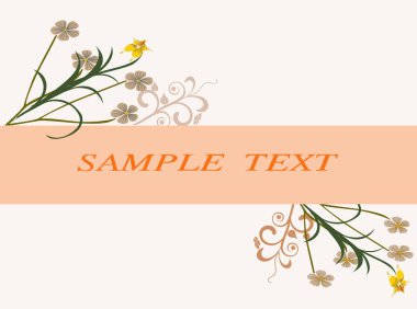 Çiçek çerçeveli soyut sanat vektörü çizimi