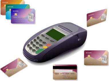 Ödeme için kredi kartı terminali (POS-terminal)
