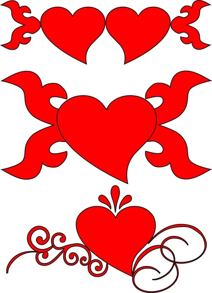 Καρδιά Banner Διακόσμηση Για Valentine — Διανυσματικό Αρχείο