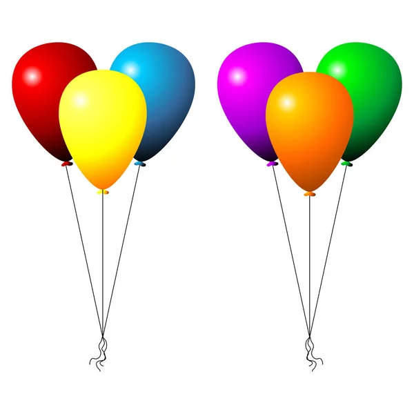 Dvě Sady Party Balónky Izolované Přes Bílé Pozadí — Stockový vektor