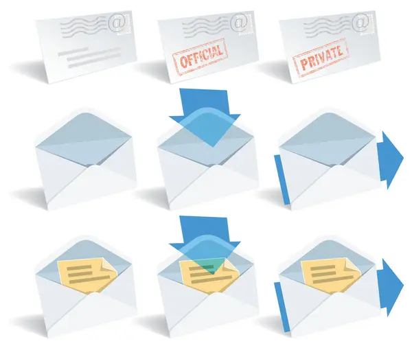 Conjunto Ícones Envelope Clássico Perfeito Para Uso Típico — Vetor de Stock