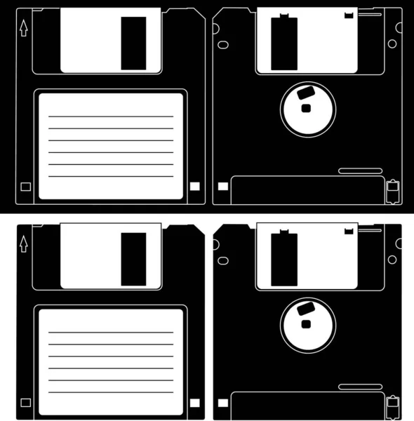 Diskette Inches Vector Illustration Adapted Light Dark Background — Stock Vector