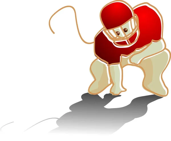 Vector Illustration Mouse Football Player — Stock Vector