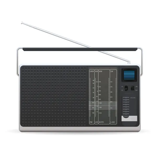 Старомодное Радио Белом Фоне — стоковый вектор