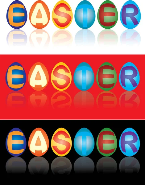Easter Eggs Banner Image Color Illustration — Stock Vector