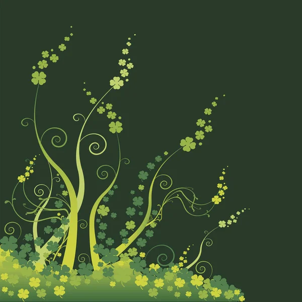 聖パトリックの日 抽象的な背景のための緑のクローバー — ストックベクタ