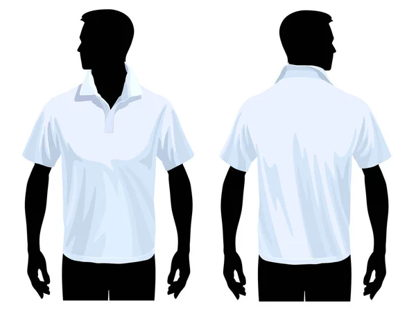 Шаблон Мужской Рубашки Поло Силуэтом Человеческого Тела — стоковый вектор