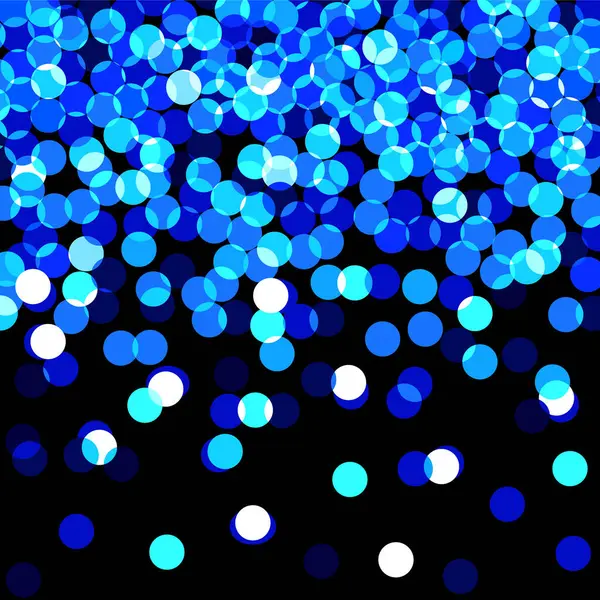 Azul Brillante Luces Brillantes Sobre Fondo Negro — Vector de stock