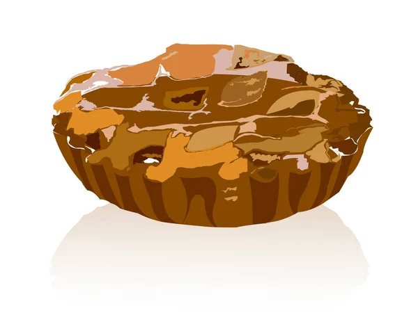 Delicioso Tarta Aislado Backgroun — Archivo Imágenes Vectoriales