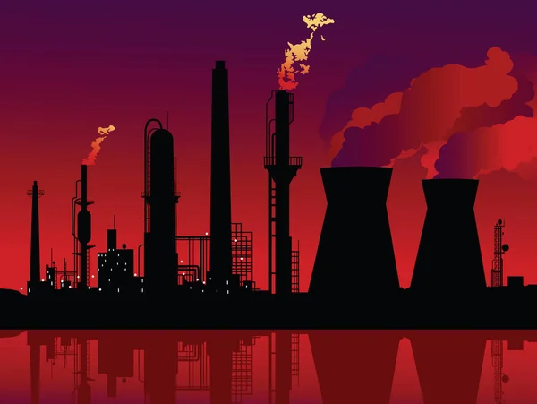 Ilustracja Wektorowa Rafinerii Elektrowni Jądrowej — Wektor stockowy