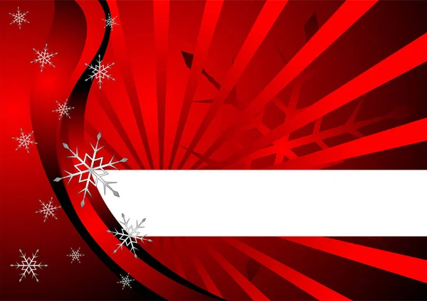 雪の結晶と赤い上のコピースペースと星バースト — ストックベクタ