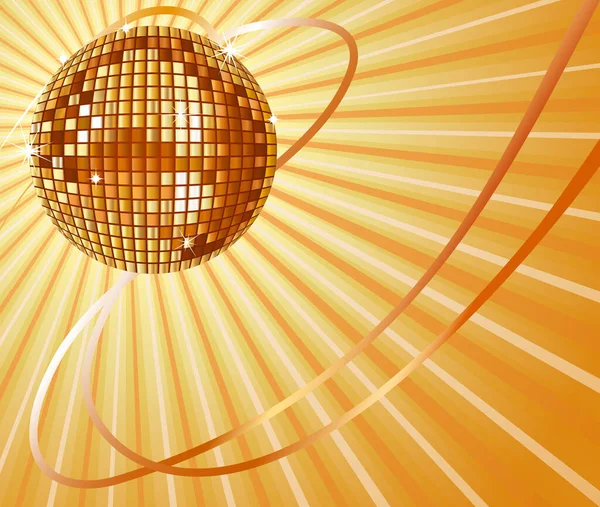 Złoty Wektor Disco Ball Ilustracja — Wektor stockowy