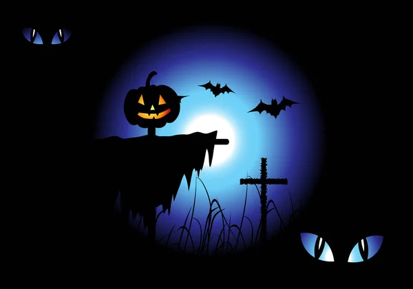 Halloween Nacht Hintergrund Vektorillustration — Stockvektor