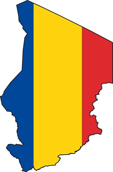 Illustration Vectorielle Une Carte Drapeau Tchadiens — Image vectorielle