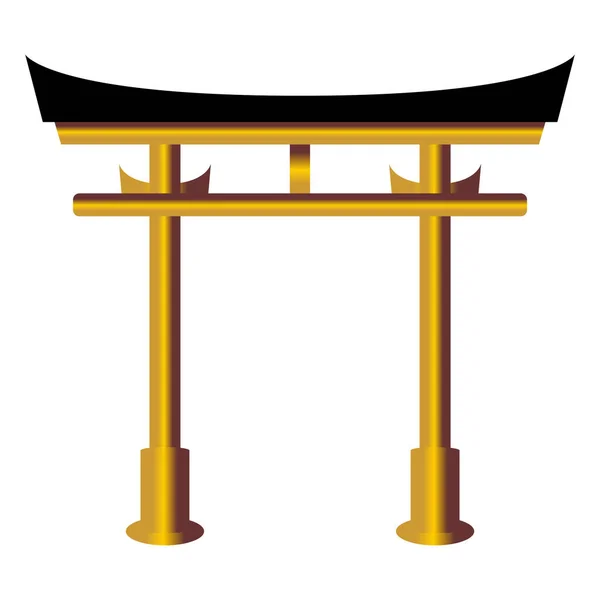 Torii Gate Representation Isolerad Över Vit Bakgrund — Stock vektor