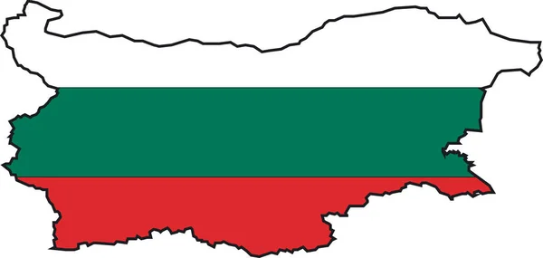 Ilustração Vetor Mapa Bandeira Bulgária — Vetor de Stock