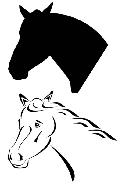 Uma Tatuagem Cavalo Tribal Preto —  Vetores de Stock