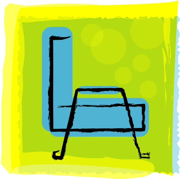 Vektor Illustration Für Ein Künstlerisches Sofa Seitenansicht — Stockvektor