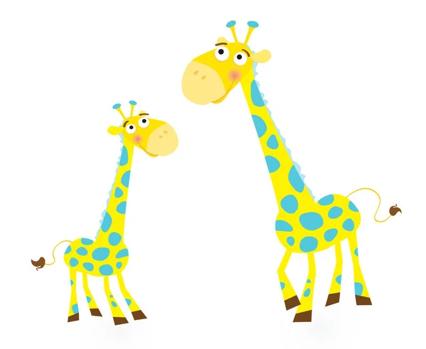Illustrazione Vettoriale Madre Figlio Giraffa Vedere Immagini Simili Nel Mio — Vettoriale Stock