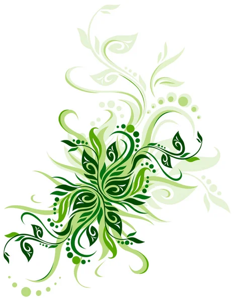 Verde Floral Fundo Vetor Ilustração Design Para Cartões Saudação — Vetor de Stock