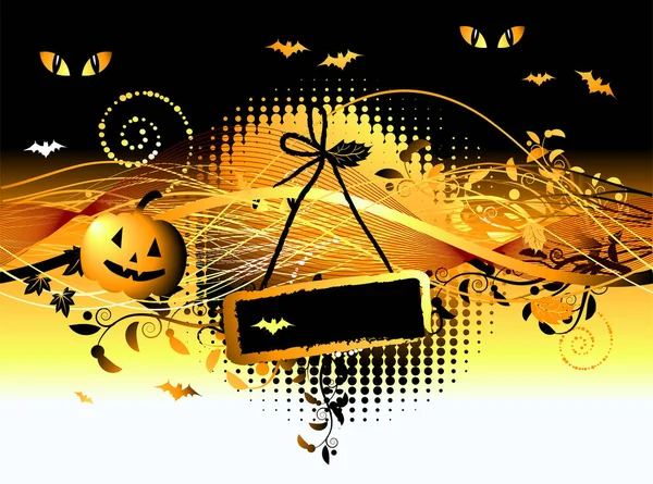 Halloween Nacht Hintergrundbild Farbige Illustration — Stockvektor