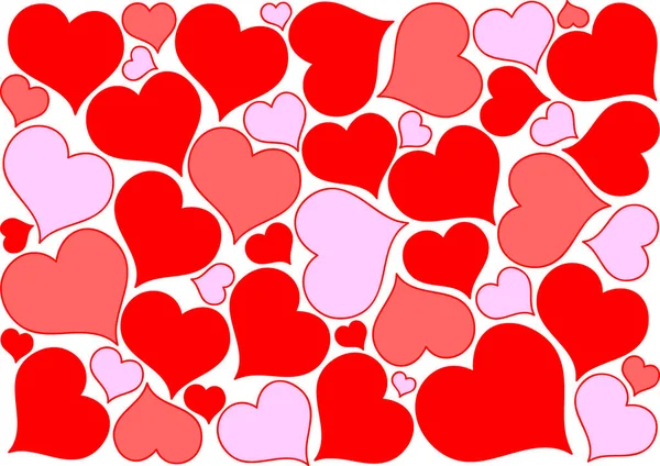 Kleurrijke Valentijn Harten Achtergrond — Stockvector