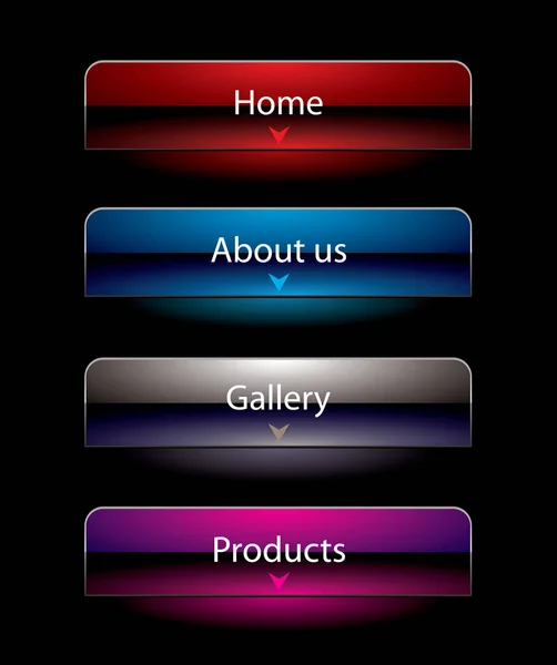 网站黑色维斯塔风格按钮设置模板 — 图库矢量图片