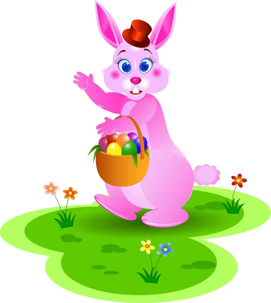 Ester Bunny Image Farbige Illustration — Stockvektor