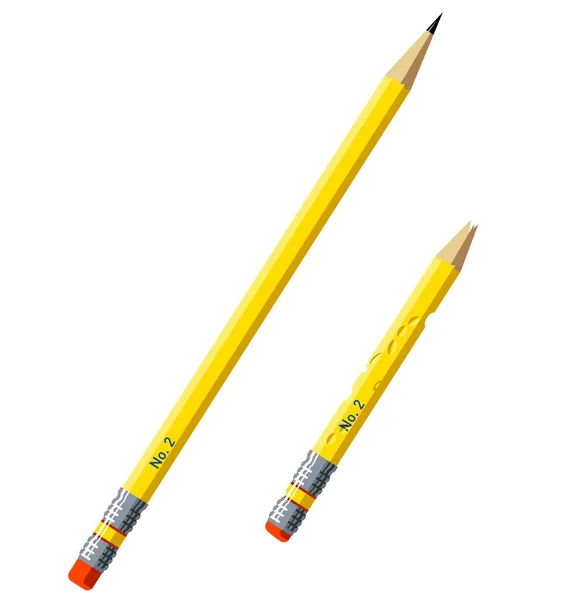 Ilustracja Wektorowa Ołówków Nowe Używane — Wektor stockowy