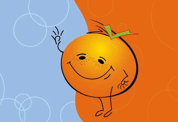 Oranžový Obrázek Muže Barevná Ilustrace — Stockový vektor