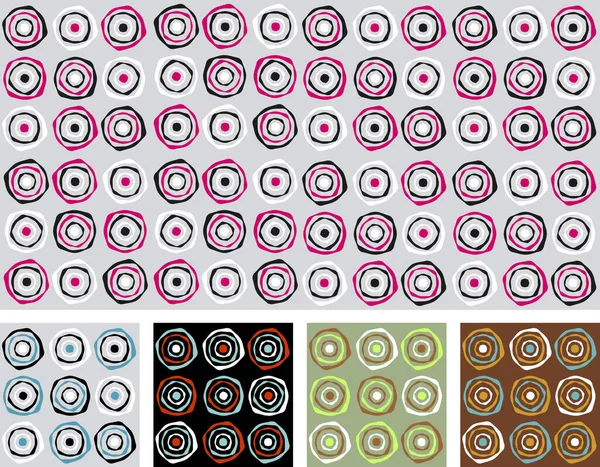 Abstract Retro Seamless Pattern Wallpaper Vector Color Variants — Stock Vector