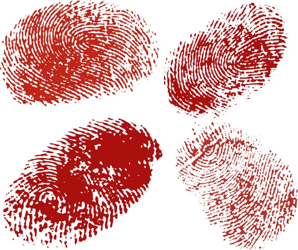 Vektor Fingerabdruck Rot — Stockvektor
