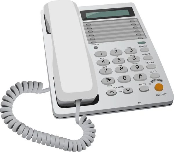 Telefone Escritório Fio Com Tela — Vetor de Stock
