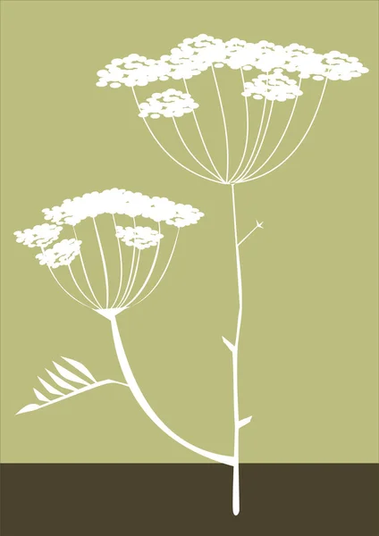 草やハーブとベクトルの花の背景 フルスケーラブルベクトルグラフィック — ストックベクタ