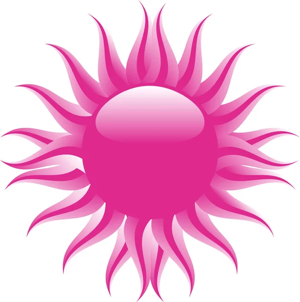 Рефлекторное Розовое Солнце Розовыми Дождями — стоковый вектор