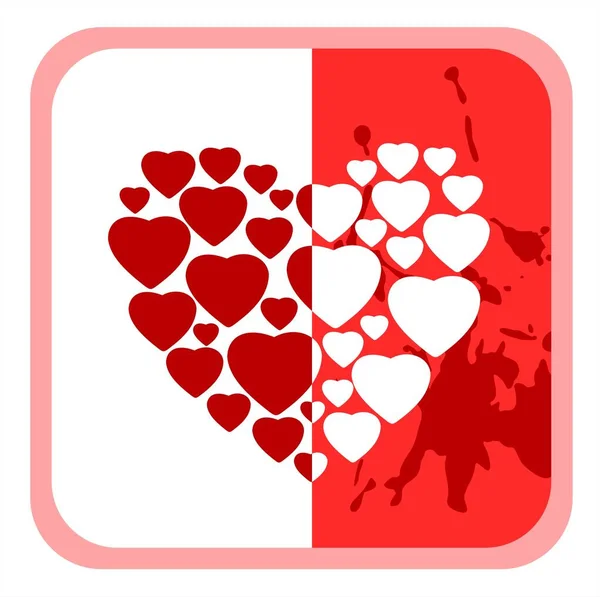 Corazón Adornado Sobre Fondo Blanco Rojo Ilustración San Valentín — Vector de stock