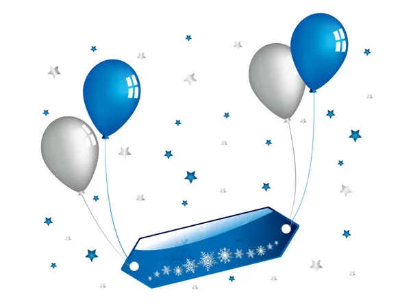 Bannières Chirstmas Avec Flocons Neige Ballons Images Noël Dans Mon — Image vectorielle