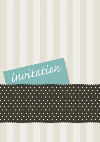 Design Invitation Card Retro Stripes Polkadots — Stock Vector