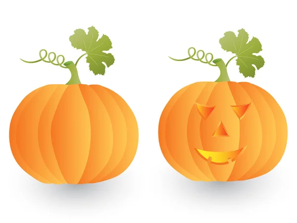 Vektor Isolerad Bild Halloween Pumpa Vit Bakgrund — Stock vektor