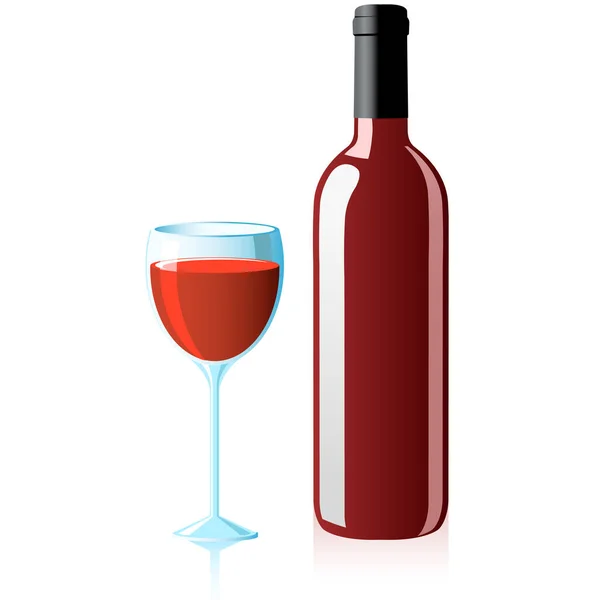 Κρασί Γυαλί Και Φιάλη — Διανυσματικό Αρχείο