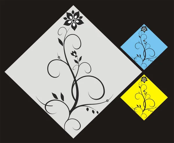 Elementos Decorativos Flores Imagen Ilustración Color — Vector de stock