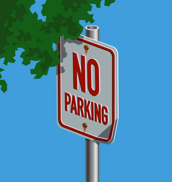 Wektor Ilustracja Znaku Ulicy Nie Parking Obraz Kolorowa Ilustracja — Wektor stockowy