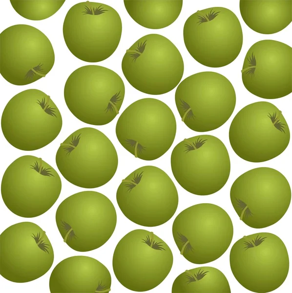 Мультяшний Візерунок Зелених Яблук Білому Тлі — стоковий вектор
