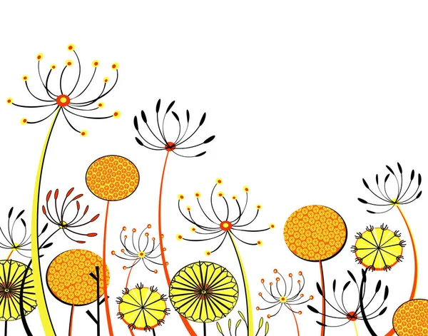 Her Çiçekle Birlikte Genel Umbellifer Çiçeklerinin Düzenlenebilir Vektör Çizimi Ayrı — Stok Vektör