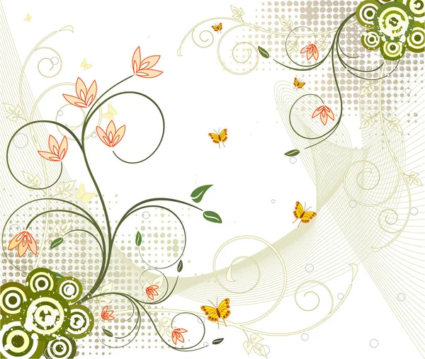 Illustration Fond Vectorielle Artistique Florale — Image vectorielle