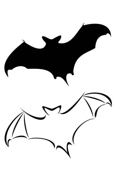 Een Zwarte Tribal Bat Tattoo Set — Stockvector